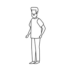 young man with beard avatar character