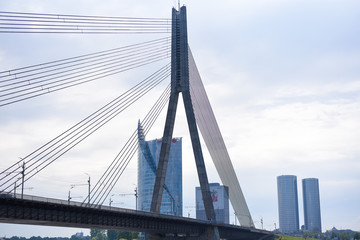 Fototapeta premium Riga, bridge, view from the water