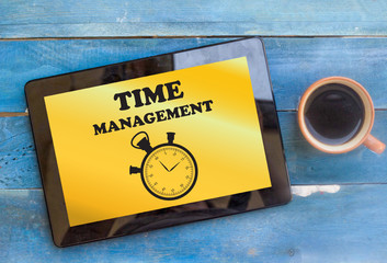 Time management concept on a ipad
