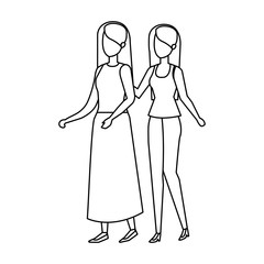 couple girls avatars characters