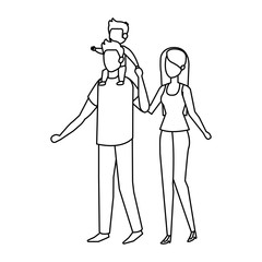 parents couple with son characters