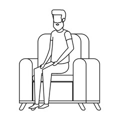 man sitting in sofa livingroom