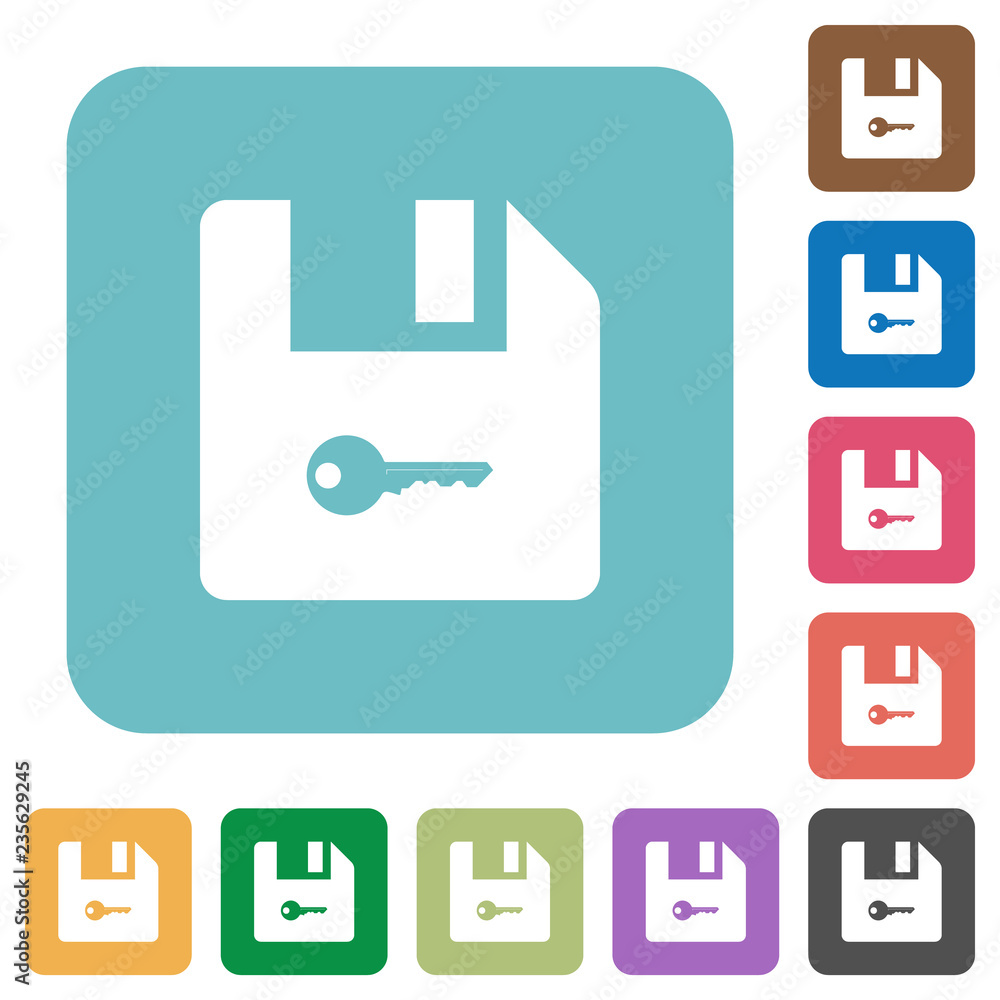 Poster encrypt file rounded square flat icons