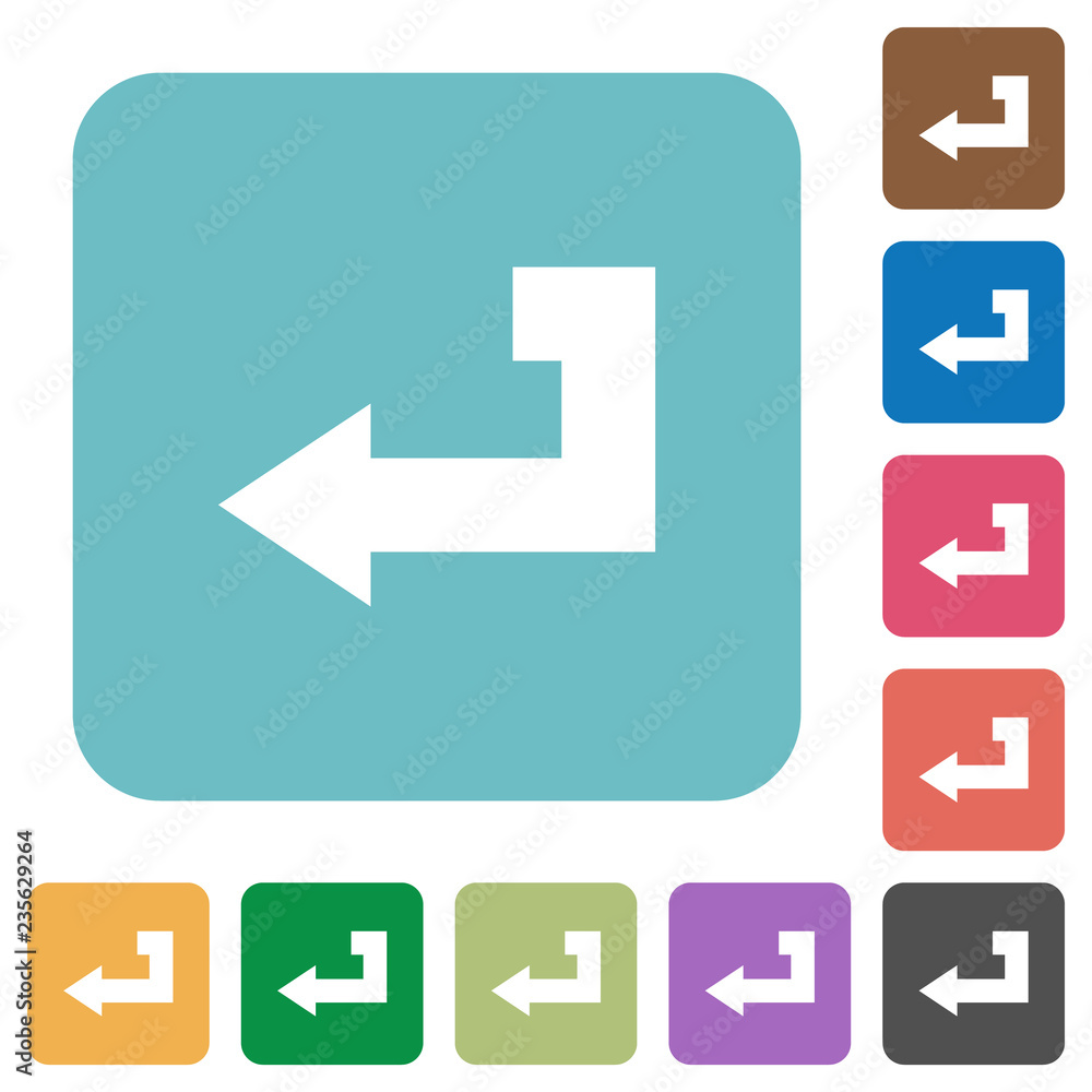 Poster return key rounded square flat icons