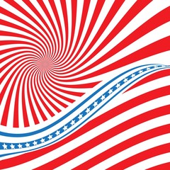 Flag of the USA. American symbol. US flag icon. Illustration for Independence Day July 4. Flag Sunday June 14