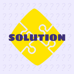 Puzzle vector cartoon. The symbol of the problem or task. Problem solving concept. There is an idea how to solve.