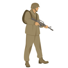 soldier  with gun ,vector illustration, flat style