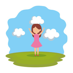 beautiful little girl in the park