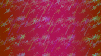 An abstract pattern of flying stars, triangular elements and circles. A modern design element for wallpaper, tiles, packaging, textiles, covers.