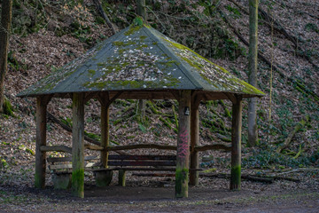 wooden shelter for walkers, one of the many in Germany