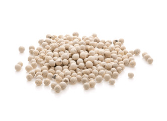 white peppercorn on white background