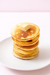 pancakes with butter and honey