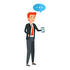 businessman talking with smartphone