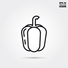 Bell pepper vegetable vector line icon