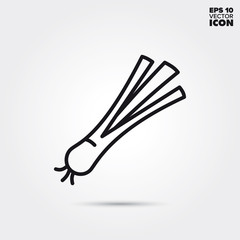 Leek vegetable vector line icon