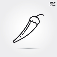 Pepperoni vegetable vector line icon