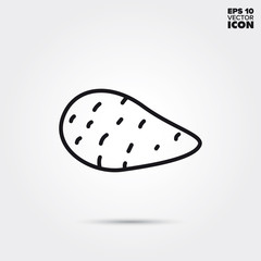 Sweet potato vegetable vector line icon