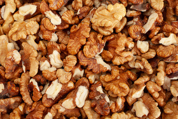 Walnut nut closeup detail horizontal background