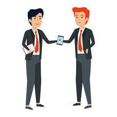 businessmen talking with smartphone