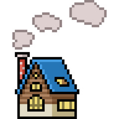 vector pixel art building design