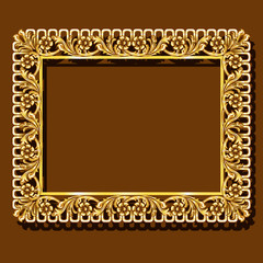frame gold color with shadow