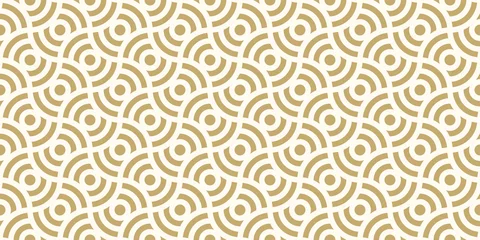 Gordijnen Achtergrond patroon naadloze ontwerp gouden kleur ronde abstracte vector. © Strawberry Blossom
