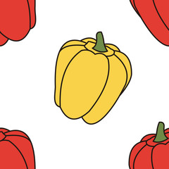 paprika vegetables seamless  wallpaper vector illustration design
