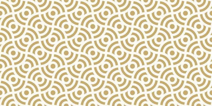 Background pattern seamless design gold color round abstract vector.