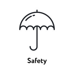 Umbrella Safety Insurance Protection Rain Flat Line Stroke Icon Pictogram