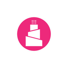 Fototapeta premium Cake icon on white background. 