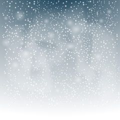 Falling snow on a dark background. Vector illustration