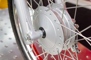Motorcycle wheels, wire spokes of a motorcycle
