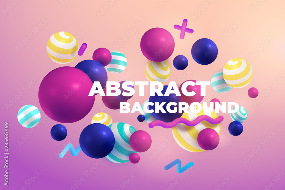 Canvas Prints multicolored 3d balls. abstract vector illustration. modern desing esp 10