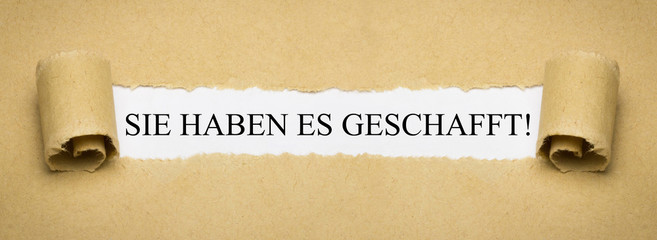 Sie haben es geschafft!