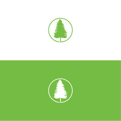 pine green tree concept environmental design vector illustration