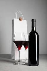 Red wine to celebrate Christmas. Alcoholic drink.