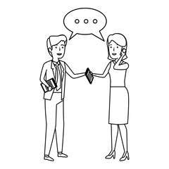 business couple talking with smartphone