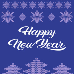 merry christmas happy new year concept seamless knitted pattern ornament decoration blue background greeting card vector illustration
