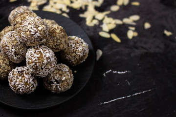 Vegan sweet delicious candy. Raw sweet ball