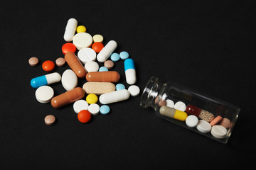 Medicine pills and drugs. Health pharmacy concept.