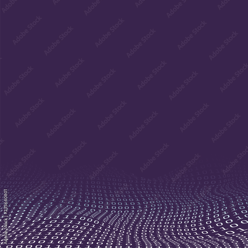 Aufkleber digital matrix, bits pattern, ones and zeros - abstract modern 3d digital information vector backgro