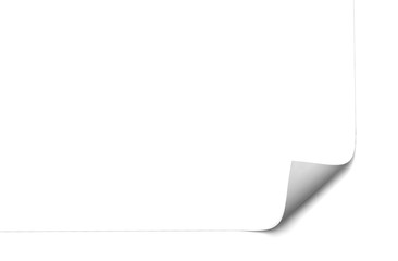 white paper page curl document background