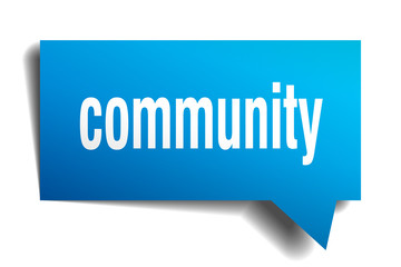 community blue 3d speech bubble