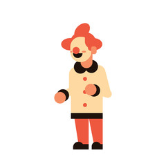 cute boy wear clown scarecrow costume happy halloween concept party celebration isolated flat cartoon character isolated full length