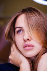 Fototapeta premium Young blonde woman without makeup