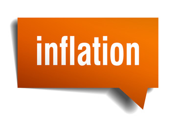 inflation orange 3d speech bubble