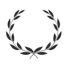 Laurel wreath isolated on white background. Vector icon illustration.