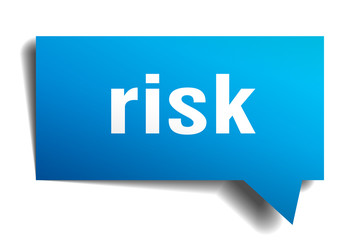 risk blue 3d speech bubble