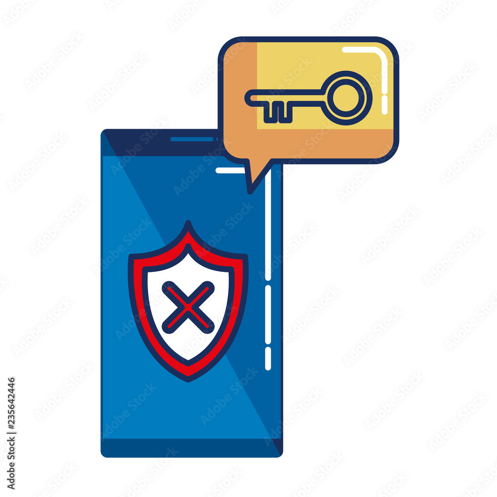Poster smartphone with shield security and key