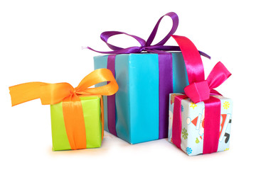 Gift boxes with ribbon and bow